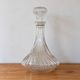 Vintage twisted glass carafe with stopper – H 31 cm
