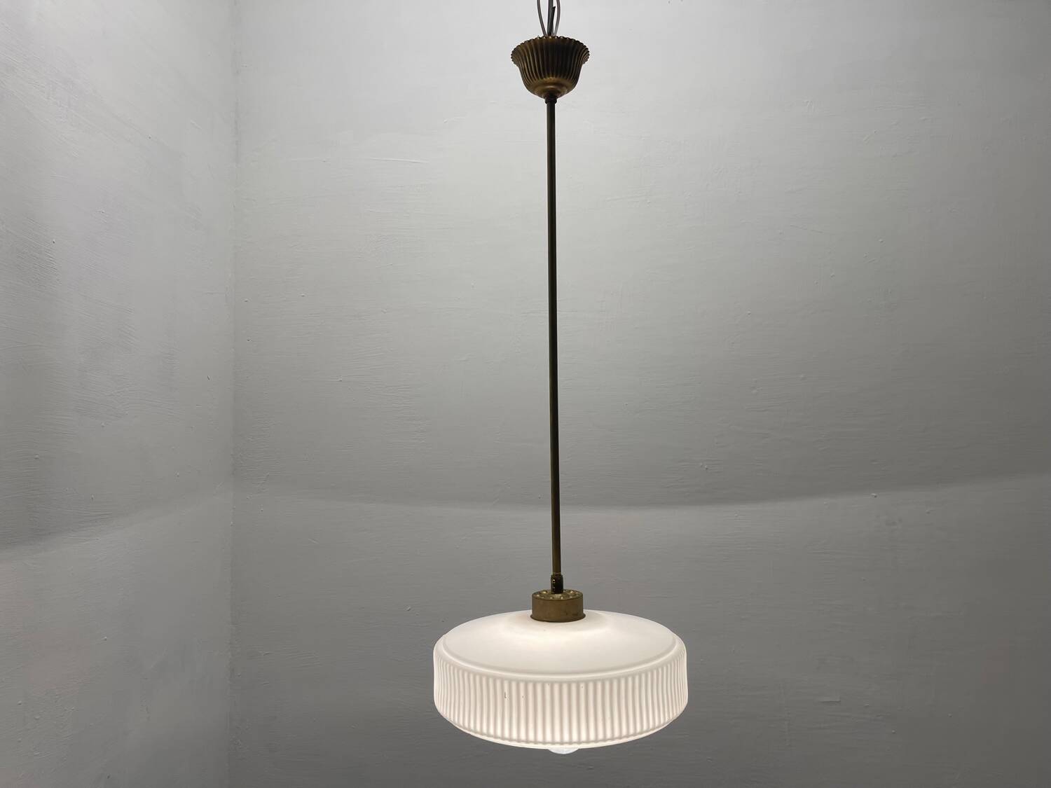 Opaline Glass Light Pendant 1950’s