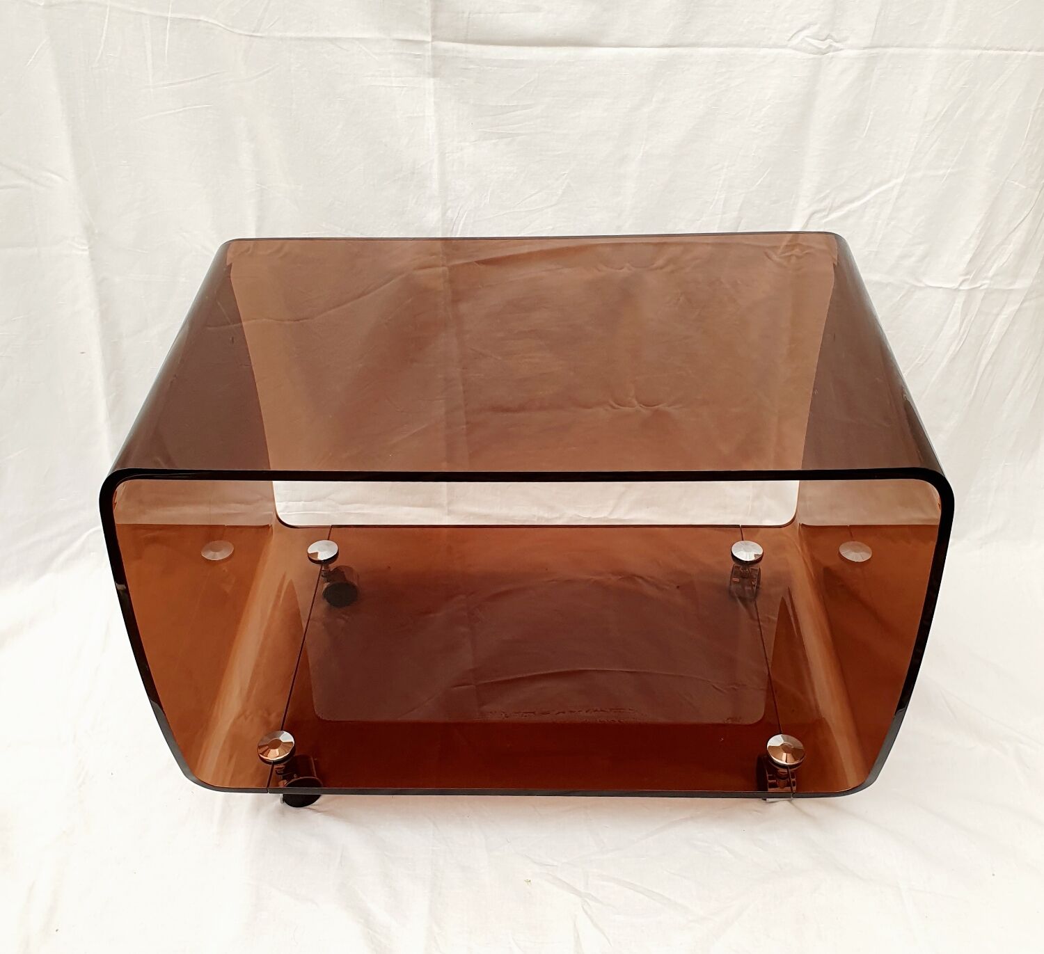 Meuble d'appoint en plexiglas fumé marron