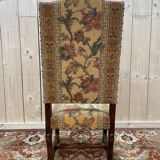 Suite de 4 Louis XIII os de mouton tissu fleurs