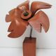 Lampe fleur bois massif vintage années