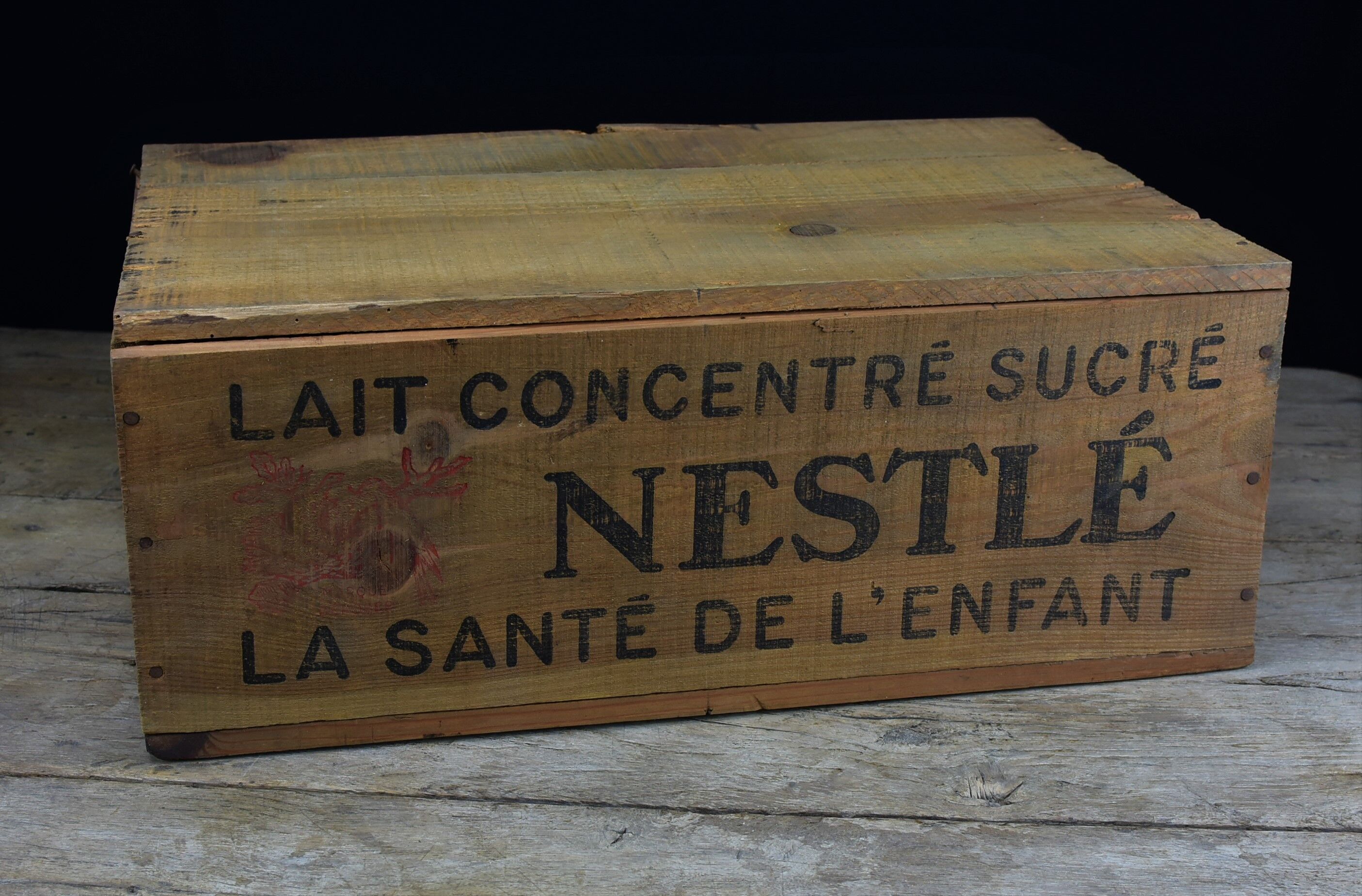 Nestlé wooden box.