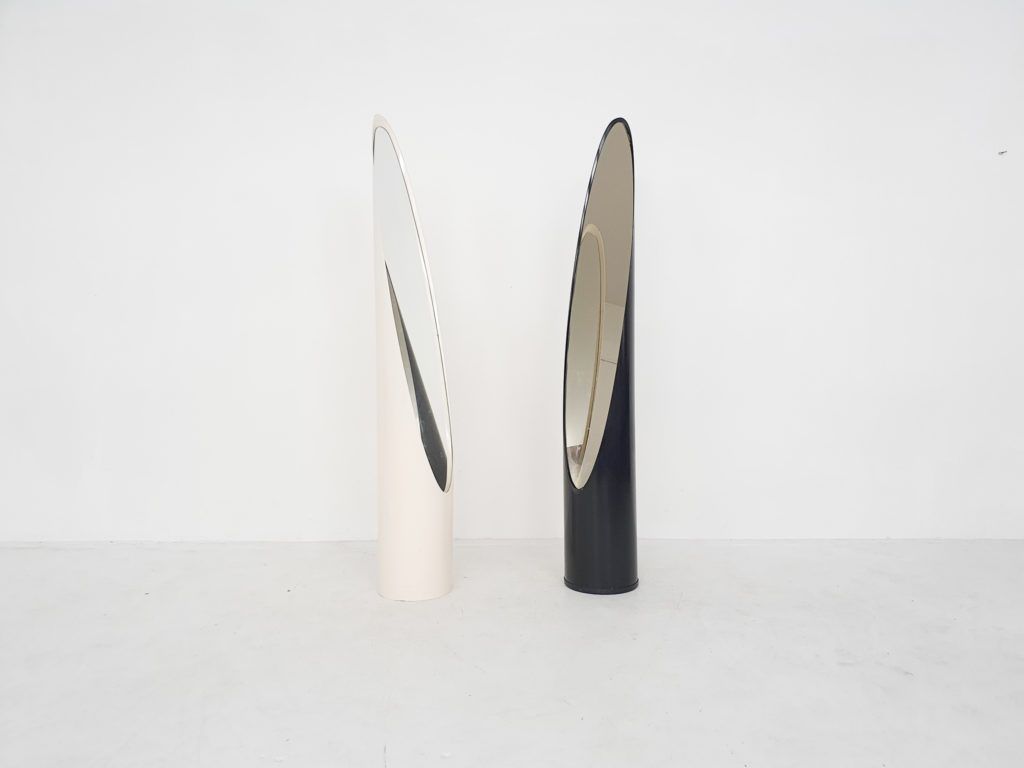 White Roger Lecal for Chabrieres and Co "Lipstick" mirror, France 1970's