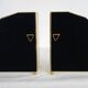 Pair of gilded brass, glass, mirror display cases from the 60s