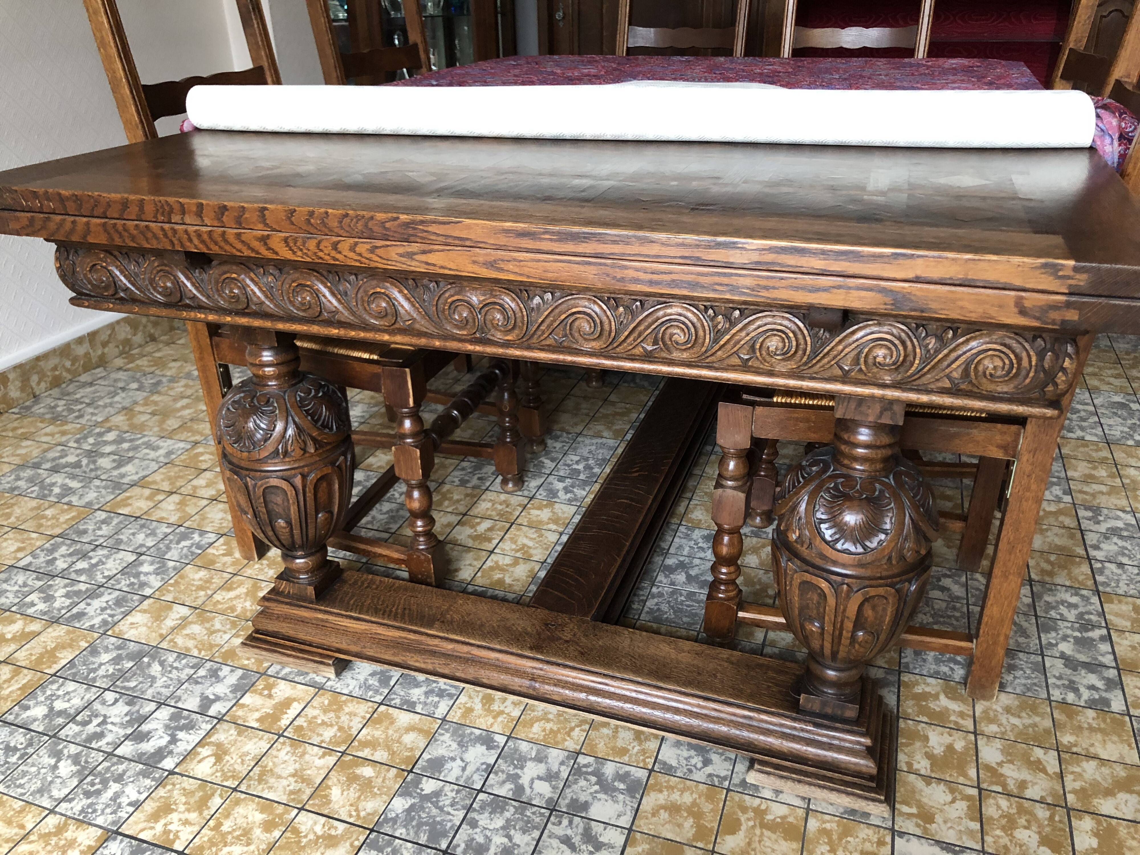 Vintage wooden dining room table