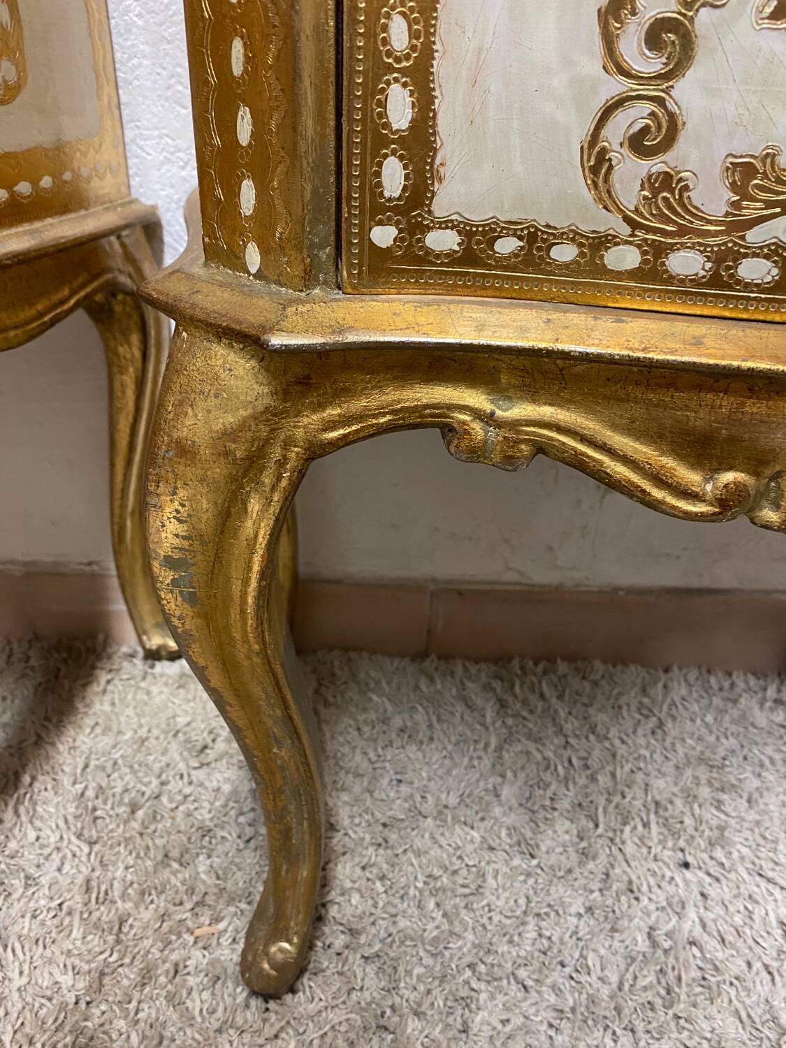 Pair of Italian Florentine bedside tables
