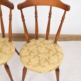 Pair of chairs in turned wood and fabric, vintage, dating from 1960.