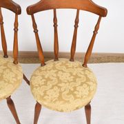 Pair of chairs in turned wood and fabric, vintage, dating from 1960.