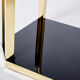 Pair of black lacquered consoles and brass 1970