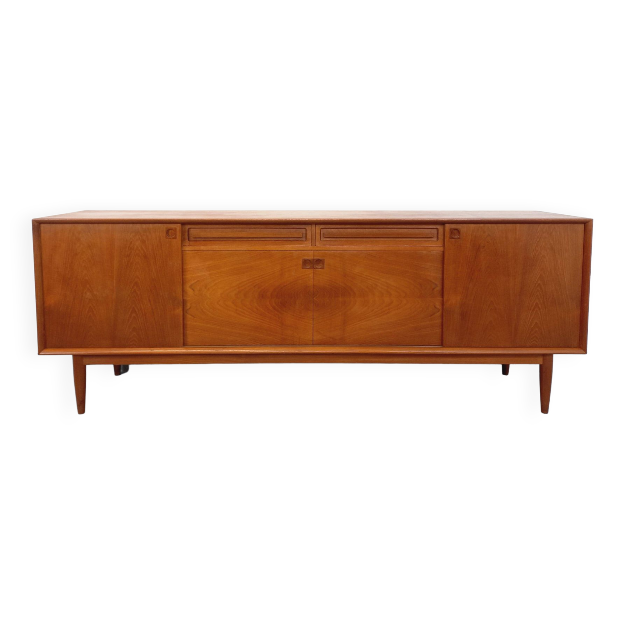Vintage Scandinavian teak sideboard from the 60s by designer Edvard Valentinsen for Samcom