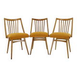 1960s Antonin Suman Oak Chair, Set of Three