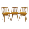 1960s Antonin Suman Oak Chair, Set of Three
