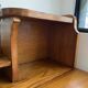 Wooden console table / vintage folding desk with mirror and small drawer