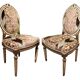 Chairs in Lacquer and Ikat Damask Upholstery, Set of 2