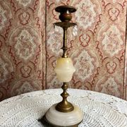 Beautiful candlestick in alabaster and gilded brass bronze