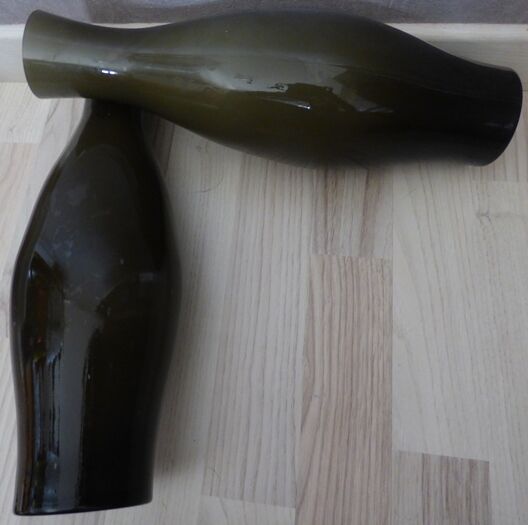 Pair of vases made of new taupe glass