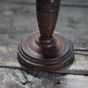 Wood lamp, wooden and vintage copper lamp base, table lamp.