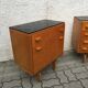 Pair 2pcs Vintage NOVY DOMOV Frantisek Mezulanik Side Table Bedside Drawer Glass 60s.