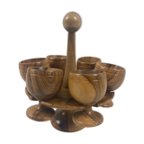 Set of 6 wooden cockroaches with storage support