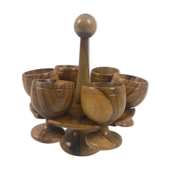 Set of 6 wooden cockroaches with storage support