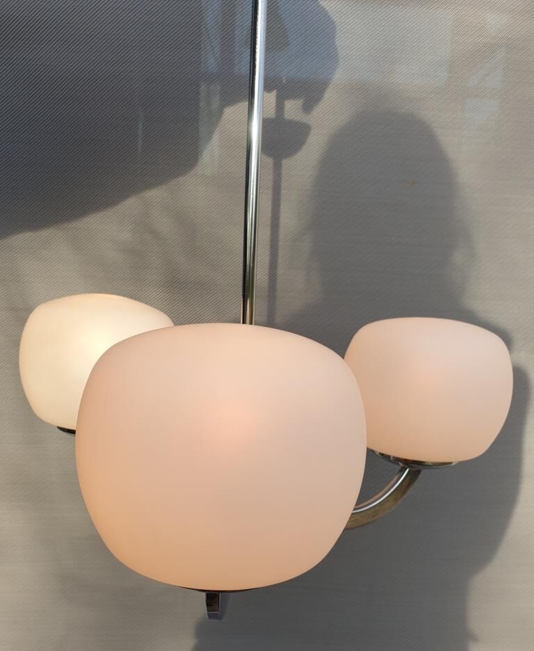 Sputnik 1970 triplet globes opal glass