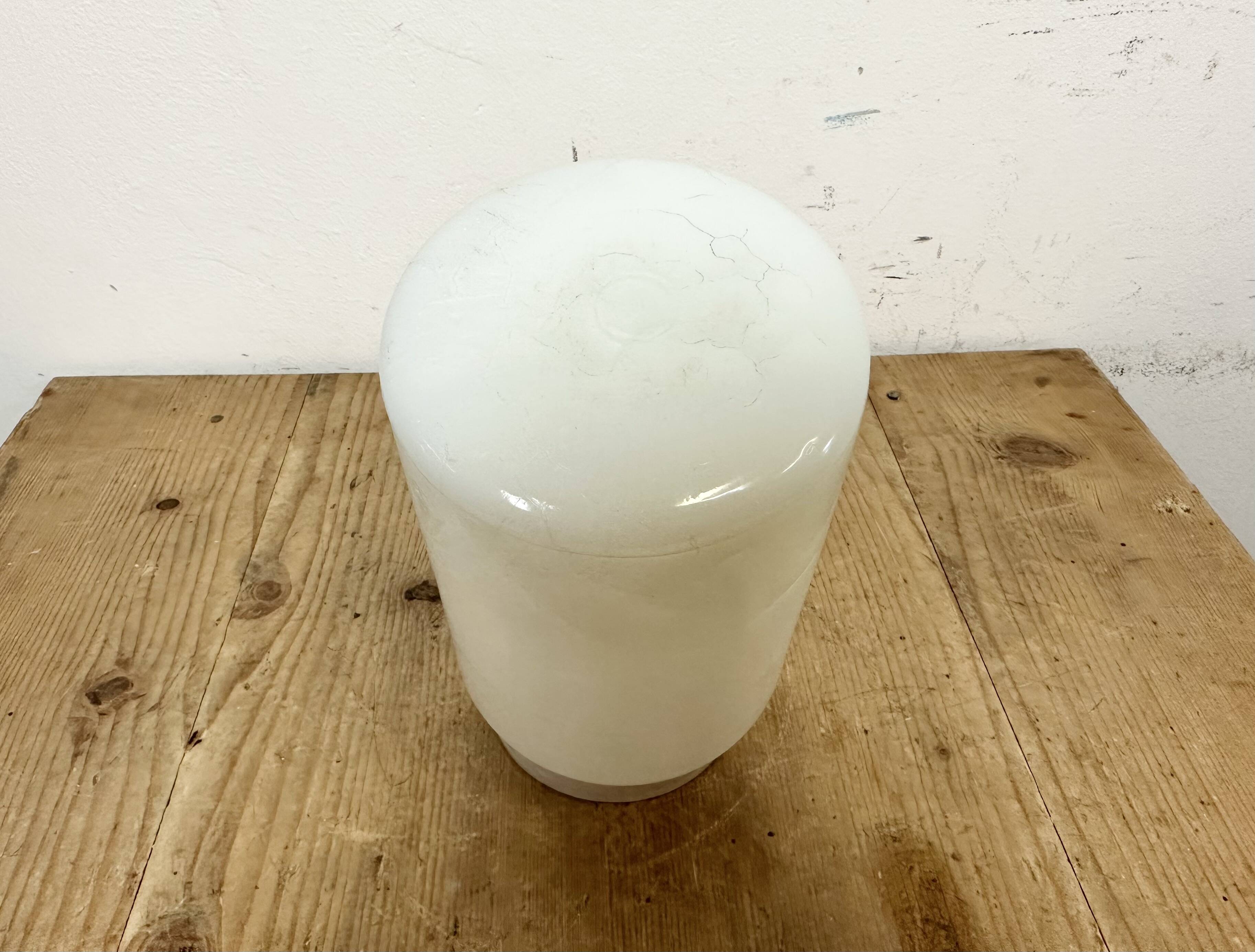 Vintage White Porcelain Wall Light with Milk Glass, 1970s