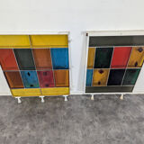 Panels made of thick colored glass slabs from Saint Gobain