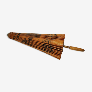 Asian paper and rattan umbrella