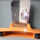Commode miroir suspendu en hêtre vintage avec 2 tiroirs, années 1950