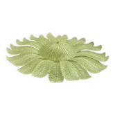 Contemporary Venetian Sunflwer Murano Glass Green Flush Mount