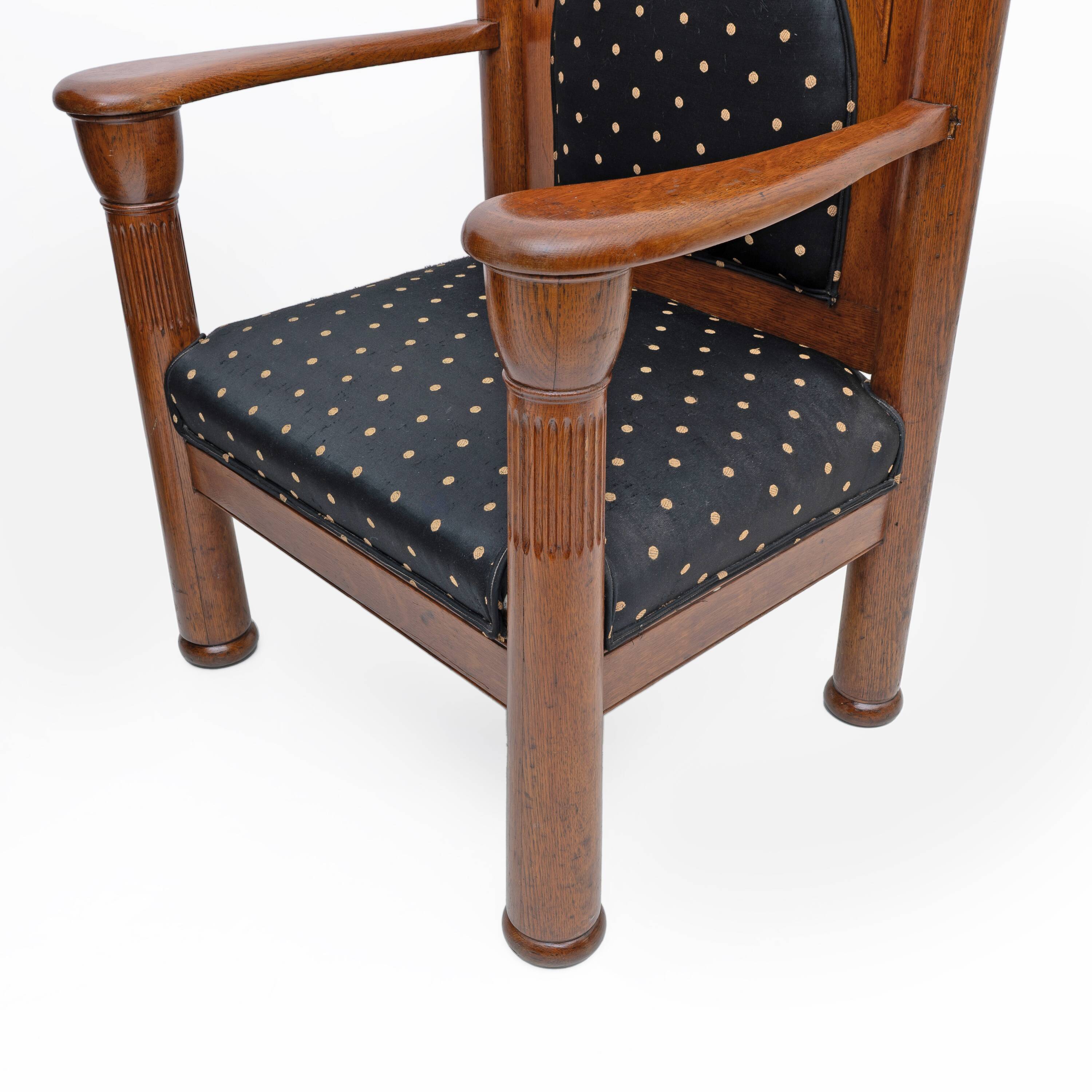 Oak Art Deco Amsterdam School Armchairs 1920s