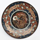 Cloisonné enamel dish decorated with a dragon in the center