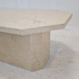 Italian Coffee Table in Travertine, 1980s