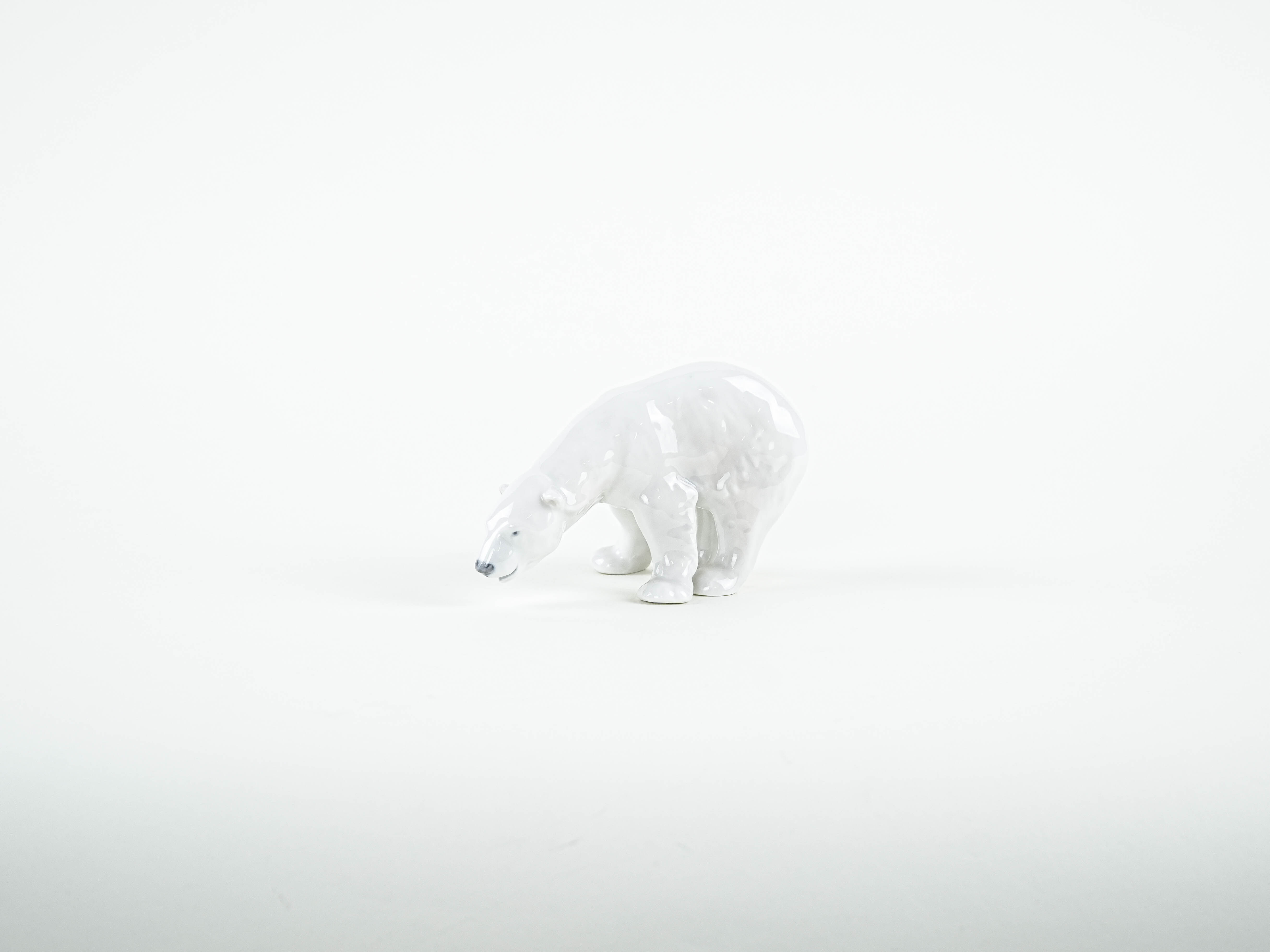 Porcelain polar bear figurine, Danish design, 1970s, manufactured by Royal