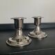Pair of vintage silver metal candle holders