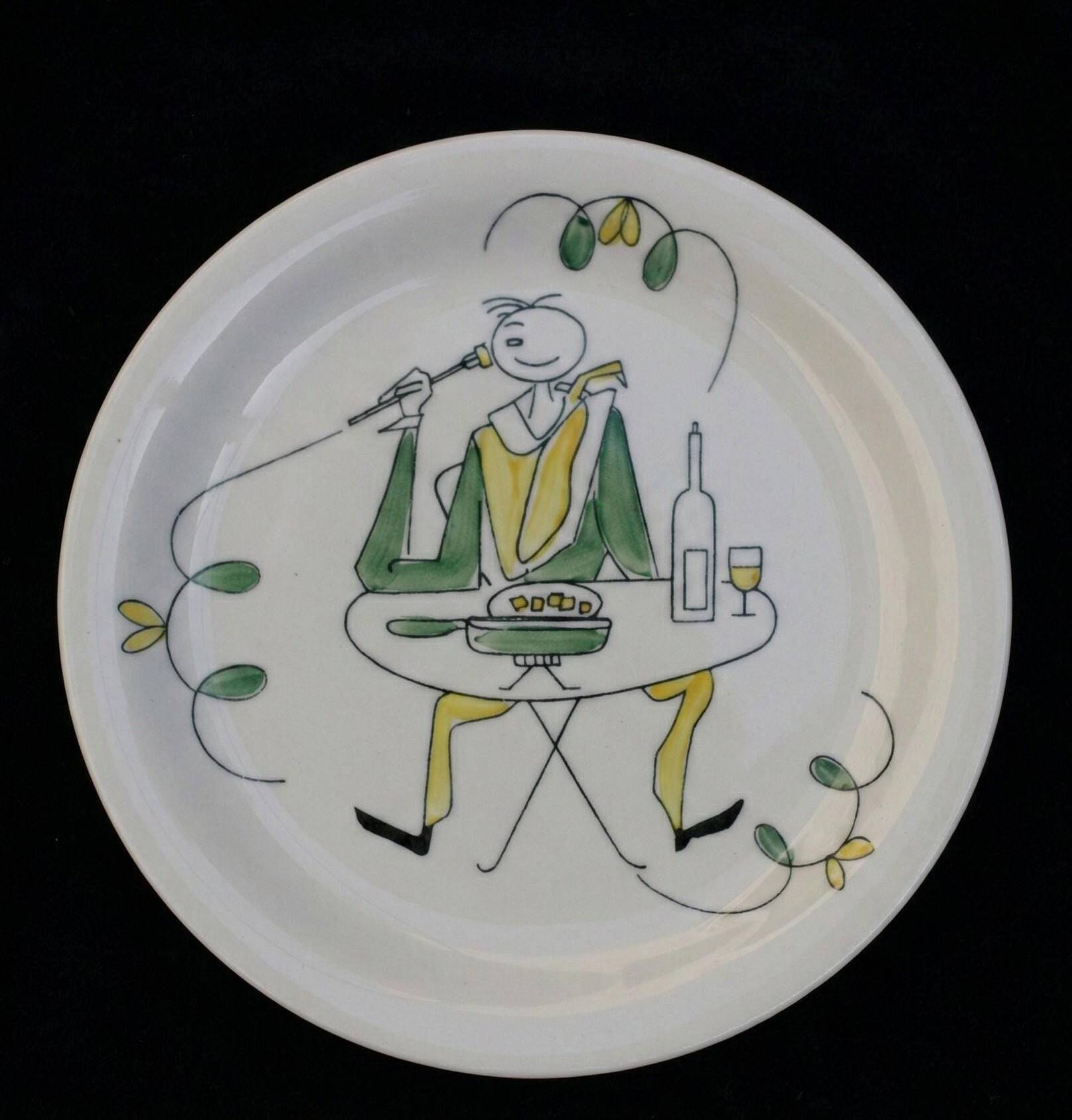 Set of 6 vintage Royal Sphinx Maastricht plates – Folk decor