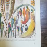 Lithograph on feathers from 1928
