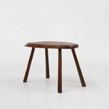 Mid-century Wabi Sabi stool or side table in oak, France ca. 1850