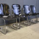 Vintage dining chairs by Willy Rizzo for Cidue set of 4, 1970s