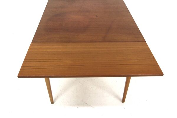 Table de salle à manger ''portefeuille'' en teck, Suède, 1960