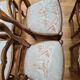 Chaises en merisier recouverte de Toile de Jouy