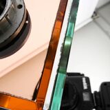 Stunning  large 1980s Italian mirror ceiling lamp in Postmodern design