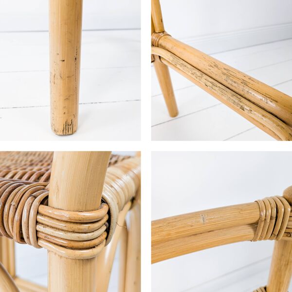 Tabouret de Bar Mid Century Vintage Boho Tabouret de Bar Chaise de Bar Bamb