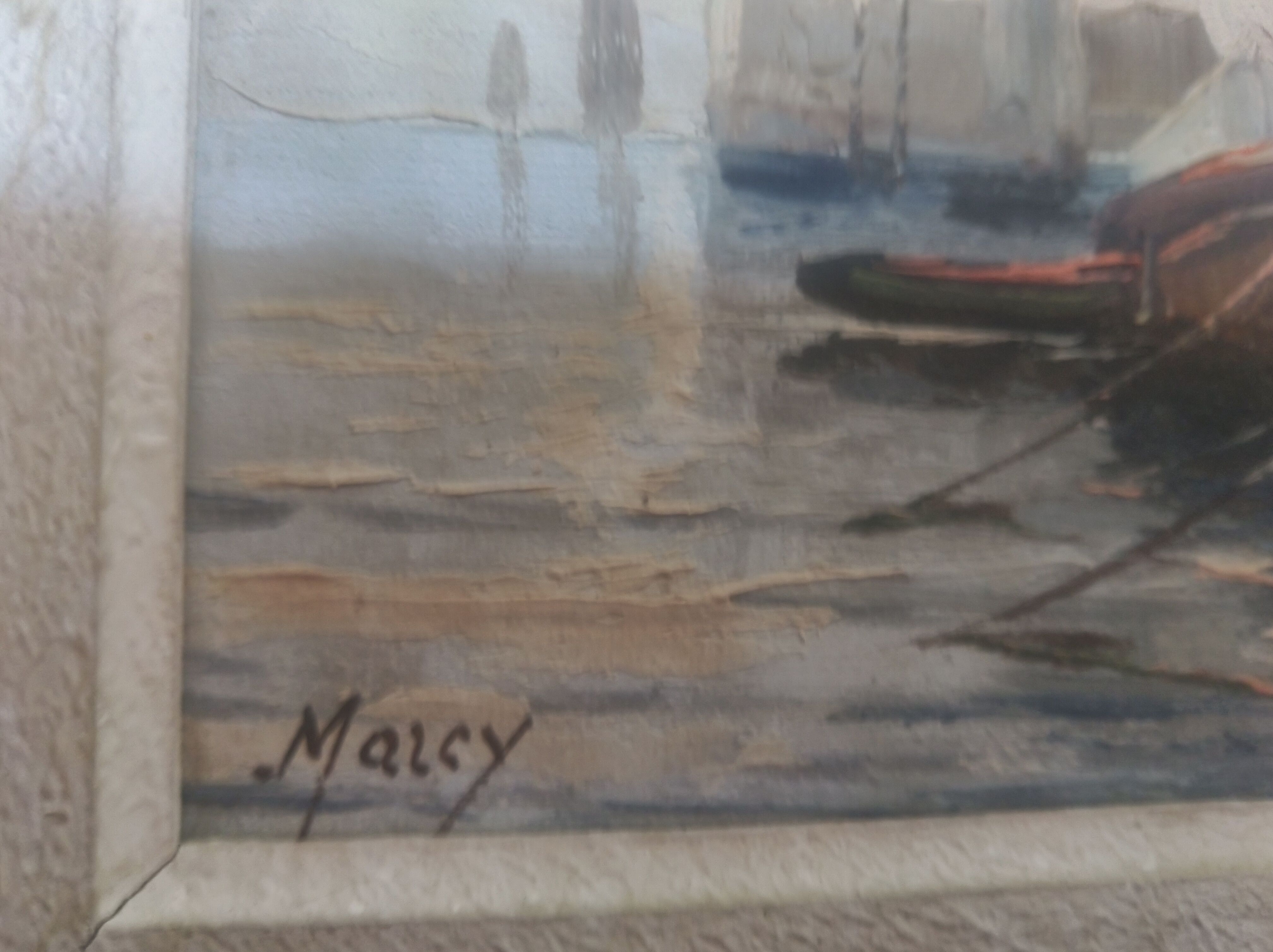 Tableau marine vers 1940 par Claude Marcy