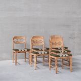 Oak razor danish mid-century dining chairs