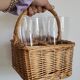 Wicker glass holder