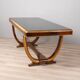 Table en bois et verre Art Déco, Italie années 1930