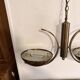 Vintage Space Age Italian Modernist Brass Gold Chandelier