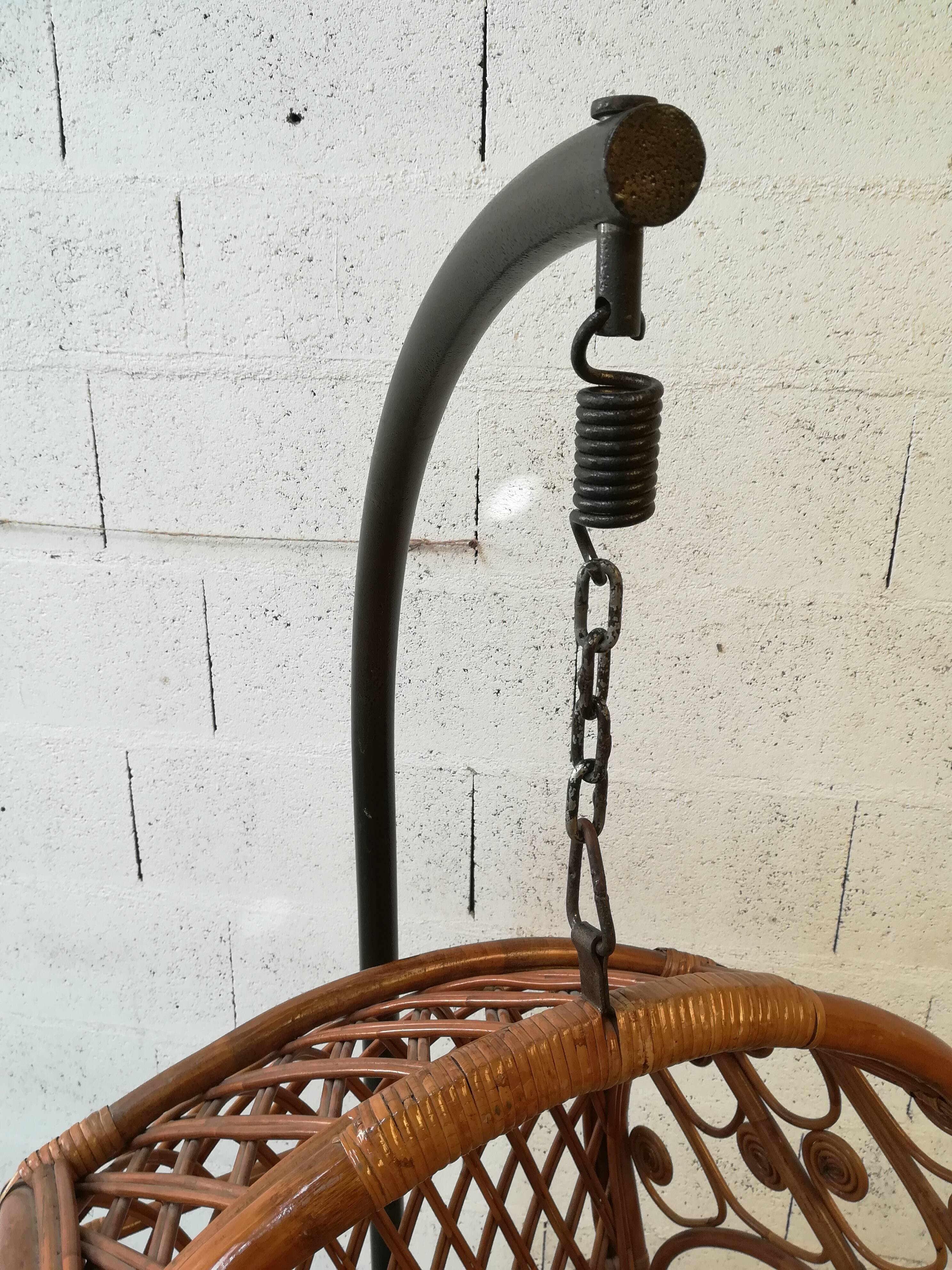 Vintage rattan hanging chair in perfect condition