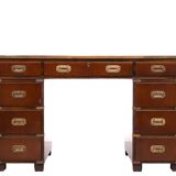 Mahogany Campaign Desk by N. Norton LTD England